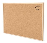 Tablero de anuncios de corcho con marco Go4Cork 60×40cm | Tablero de notas de corcho ecológico con marco de pino de doble cara | Decoración para la oficina, el hogar y el aula | Accesorios incluidos