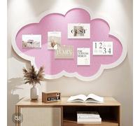 Tablero de anuncios de fieltro alternativo de nube autoadhesiva, tablero de fieltro para oficina en casa, panel de visualización de pared para fotos, notas y mensajes (rosa, 50 x 80 cm)