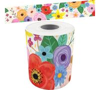 Tablero de anuncios de papel para decoración de fronteras de pared, borde curvado de flores decorativas