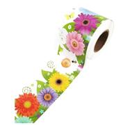 Tablero de anuncios de papel para decoración de fronteras de pared, decoración de flores curvadas