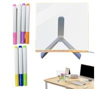 Tablero de anuncios LED | Pizarra de notas transparente con soporte y 7 rotuladores | Tarjeta de planificación para uso creativo y recordatorio claro, muestra tus productos, o mensajes.