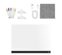 Tablero de anuncios LED - Tablero de anuncios LED de colores, 11,8 x 7,87 pulgadas, bloque acrílico borrable en seco USB con 7 bolígrafos de colores | Pizarra iluminada con soporte | para casa