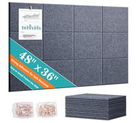 tablero de anuncios,tablero de clavos, Paquete de 12 tableros de anuncios de fieltro multicolor for paredes de oficina, escuela y hogar(Drak Grey)