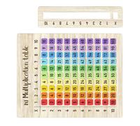 Tablero de aritmética de madera para niños, tabla de multiplicación de madera con números 3D, equipo de enseñanza en 3 tamaños prácticos, tablero de multiplicación de madera