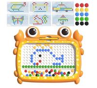 Tablero de arte de puntos magnéticos | Juegos de dibujo de cangrejo para niños con bolígrafo magnético | Cuentas e imán de dibujo, tablero de escritura magnético para acampar al aire libre