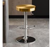 Tablero de barra de acero inoxidable giratorio con taburetes de barra de altura ajustable para el reposapiés para la cocina de bistro de pub y el diseño moderno de oro en oro y plata para cualquier