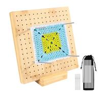 Tablero de Bbloqueo,Tablas de Bloqueo para Proyectos de Tejer y Ganchillo Tabla de Bloqueo Cuadrada de Ganchillo con 20 Pines de Acero Inoxidable 20 x 20cm