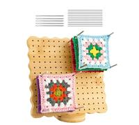 Tablero de bloqueo de ganchillo grande - Tablero de bloqueo | Tableros cuadrados de ganchillo - Tableros de bloques de clavijas de ganchillo con 10 pines | Tapete hecho a mano para manualidades