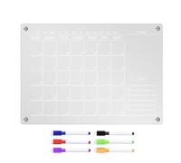 Tablero de borrado en magnético acrílico, planificador mensual claro,Tabla de borrado en de calendario magnético para refrigerador - Calendario de planificación mensual, tabla de planes