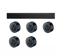 Tablero de cableado de tira de enchufe de riel montado en superficie de riel guía de energía móvil, adecuado para cocina, baño y oficina,Black-80cm