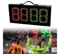 Tablero de cambio LED portátil para fútbol, pantalla electrónica de árbitro, equipo de juego de fútbol duradero de una sola cara