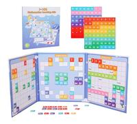 Tablero De Cien - Juego De Mesa De Matemáticas De 8,15 X 7,72 X 0,55 Pulgadas, Tableros De Cien De Madera, Juguetes Educativos para Aprender Números del 1 Al 100 | Tableros De Conteo Coloridos, para