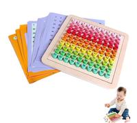 Tablero De Cien Matemáticas Para Contar - 25,8x25,8x1cm, Juguetes Para Contar Números, Tablero Manipulador De Matemáticas, Tableros De Números Educativos | Construcción De Madera Duradera, Acabado Lis