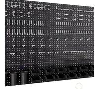 Tablero De Clavijas Kit de tablero perforado de metal de 48x36 pulgadas con ganchos for tablero perforado de 1/4", 6 paneles, 234 accesorios for pared de garaje