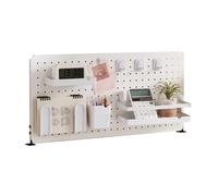 Tablero de clavijas Tablero perforado de almacenamiento con abrazadera de mesa, tablero perforado de metal con soporte de montaje, tablero organizador para escritorio de oficina, mesa artesanal, banco