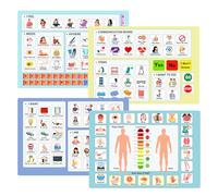 Tablero de comunicación para adultos no verbales, tarjetas de símbolo de imagen para afasia, pacientes con accidente cerebrovascular, hospital y cuidado doméstico