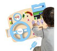Tablero De Conducción De Madera - Juego Para Niños Pequeños En Edad Preescolar, Actividad De Aprendizaje | Juguete De Simulación De Dirección De Coche, Diseño De Desarrollo Sensorial, Potenciador De