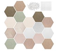 Tablero De Corcho Adhesivo Sin Marco, Fácil Instalación, 1 Juego, Azulejos Hexagonales De Corcho, Juego De Paneles Acústicos Para Tablero De Imágenes, Multifuncional, Para Tarjetas Fotográficas,