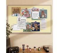 Tablero de corcho alternativo de 40 x 60 cm, tablero de anuncios de fieltro grande para decoración de pared con cinta autoadhesiva, panel de pared para fotos en casa y oficina (amarillo, 40 x 60 cm)