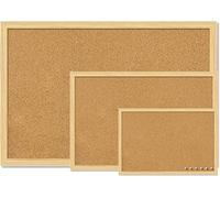 Tablero de Corcho con Marco de Madera Natural- Tablón Para Mensajes, Notas, Anuncios, Recordatorios con Chinchetas y Tornillos 60x90cm