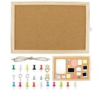 Tablero de corcho con marco de madera, tablero de corcho, material de fijación y chinchetas incluidos, tablero de notas, tablero de fotos, adecuado para oficinas, escuelas y hogares (20 x 30 cm)