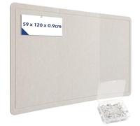Tablero de Corcho Pared,120x59cm Tablón de Anuncios Grande,0,9cm de Grosor,Plegable Tablero de Corcho con Nano Pegamento y Agujas,para el Hogar,Sala de Estar,Cocina,Oficina,Escuela