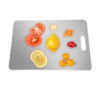 Tablero de corte de cocina: tablero de preparación de acero inoxidable reversible, superficie fácil de limpieza | Bandeja de corte anti-cortante para cortar comida cocida, pescado, verduras, estación