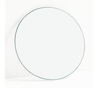 Tablero De Cristal Redondo para Mesa Ø 60 cm | Placa De Seguridad | Topes Antideslizantes | Instalación Rápida | Bordes Pulidos | para Salón y Comedor | Diseño Moderno - Blanco Liso