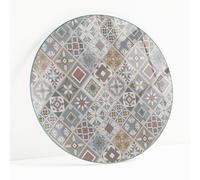 Tablero De Cristal Templado Redondo para Mesa Ø 60 cm | Placa De Seguridad | Topes Antideslizantes | Instalación Rápida | Bordes Pulidos | para Salón y Comedor | Diseño Moderno - Mosaico con Adornos