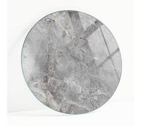 Tablero De Cristal Templado Redondo para Mesa Ø 60 cm | Placa De Seguridad | Topes Antideslizantes | Instalación Rápida | Bordes Pulidos | para Salón y Comedor | Diseño Moderno - Mármol Natural