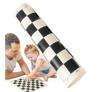 Tablero de cuadrado de piel sintética - Alfombrilla para | Suave y plegable, diseño ligero y enrollable, tablas de ajedrez de torneo, tablas enrollables portátiles para reuniones