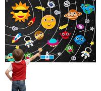 Tablero de cuentos de fieltro con planetas y sistema solar - Juguete Montessori STEM sensorial para pared para niños de 1 a 5 años, tablero educativo preescolar, regalo ideal de cumpleaños