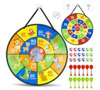 Tablero de Dardos de Doble Cara 72cm Toy Sports Plegable con 18 Bolas 12 Dardos Juego de Dardos Seguro Juguetes y Regalos para Todas Las Edades