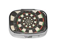 Tablero de dardos en espiral Droste, pastillero, pastillero cuadrado para bolsillo o monedero, pastillero pequeño, organizador de pastillas de viaje