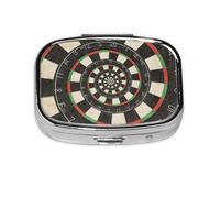 Tablero de dardos en espiral, pastillero meta, 2 compartimentos, organizador portátil