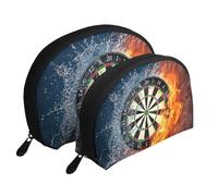 Tablero de Dardos Impreso, Bolsa de Maquillaje de Concha, Monedero pequeño para Mujer, Bolsa de artículos de tocador, Bolsa de cosméticos, 2 Piezas