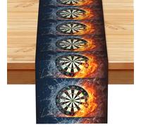 Tablero de Dardos Impreso,Camino de Mesa de Lino sintético para el hogar, Fiestas, comedores, 33 x 183 cm