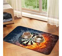 Tablero de Dardos Impreso,Tapete para Comida de Mascotas, manteles Individuales de Cuero sintético para Gatos y Perros,40x60cm