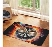 Tablero de Dardos Impreso,Tapete para Comida de Mascotas, manteles Individuales de Cuero sintético para Gatos y Perros,40x60cm