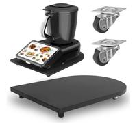 Tablero de Deslizamiento de Bambú para Thermomix TM7 con Ruedas de 360 Grados, Desplazamiento Fácil del TM7, Accesorio de Alta Calidad para TM7 con Pies Antideslizantes para una Estabilidad (Negro)