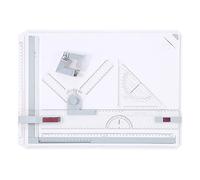 Tablero de dibujo A3 blanco Mesa de dibujo con 2 reglas paralelas y 2 clips de esquina Diseño ergonómico para arquitectos ingenieros artistas Ligero portátil 51 cm x 36,5 cm