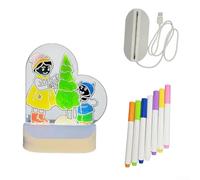 Tablero de dibujo acrílico alimentado por USB para niños con luz nocturna suave y cálida para apoyar el tiempo de dibujo enfocado y agradable (en forma de corazón)