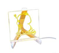 Tablero de dibujo con luz LED para niños, kit de escritura acrílica y arte con múltiples bolígrafos y soporte para aprendizaje creativo y uso nocturno (15 x 15 cm)