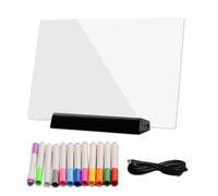 Tablero De Dibujo Iluminado - 12 Bolígrafos De Colores, Tableta De Escritura Transparente RGB Con | Luz De Lectura Plana Portátil De Borrado En | Muestra Creativa Para Colorear En Casa Y Escuela