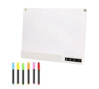 Tablero de dibujo iluminado recargable para niños Incluye 7 marcadores de colores Panel de arte brillante Construcción acrílica resistente Ideal para luz nocturna y juegos creativos Juego de dibujo e
