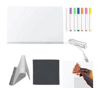 Tablero de dibujo LED - 30 x 20 cm - Bloc de dibujo iluminado, opciones de uso dinámico | ABS Art Doodle Magic Pad con bolígrafos de secado rápido, pizarra acrílica luminosa para oficina, escuela