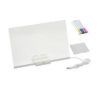 Tablero de dibujo LED - Acrílico | Herramienta borrable para garabatos | Tablero de mensajes | Bloc de bocetos iluminado para notas creativas para escribir notas en casa y oficina, para niños