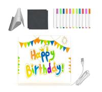 Tablero de dibujo LED, bloc acrílico iluminado para niños, escritor de neón transparente con 12 bolígrafos, tablero de notas luminoso, letrero de mensaje brillante, suministros de arte para jóvenes