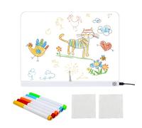 Tablero de dibujo LED - Panel de escritura acrílico brillante | Kit de superficie de comunicación de dibujo multicolor recargable y borrable, ideal para proyectos de arte en casa o en el escritorio