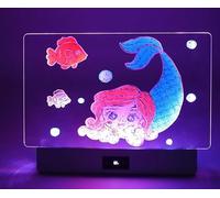 Tablero de dibujo LED para niños con 8 colores, 6 modos de luz, tablero mágico reutilizable para niños
